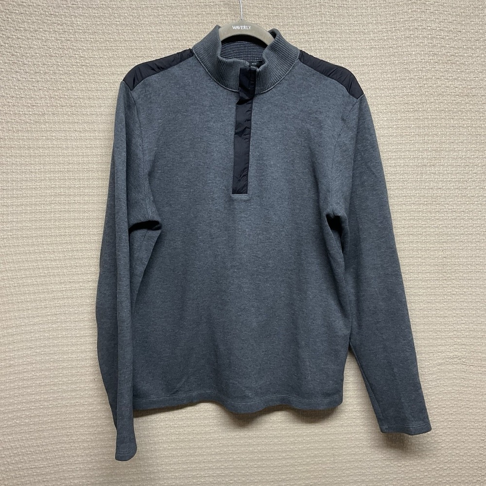 Hugo Boss Sydney Quarter Zip Black Cotton Pullover Men's size medium